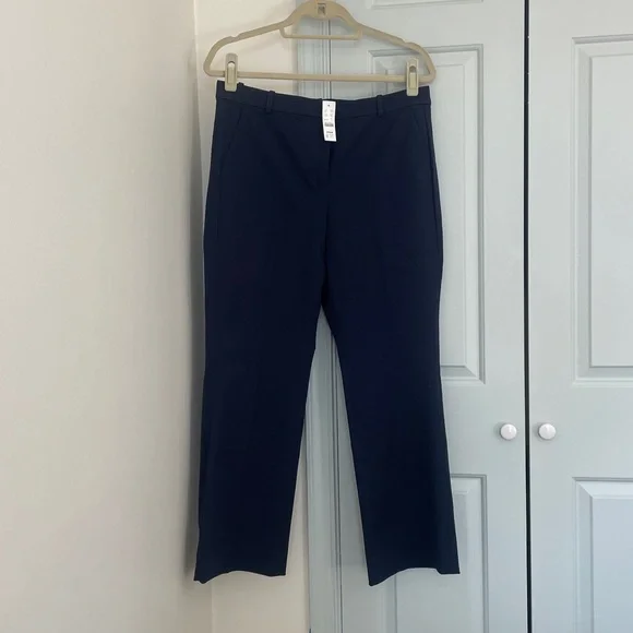 J. Crew Kaya Pant in Bi-Stretch Cotton Blend - Navy - 10 - NWT - Picture 2 of 11